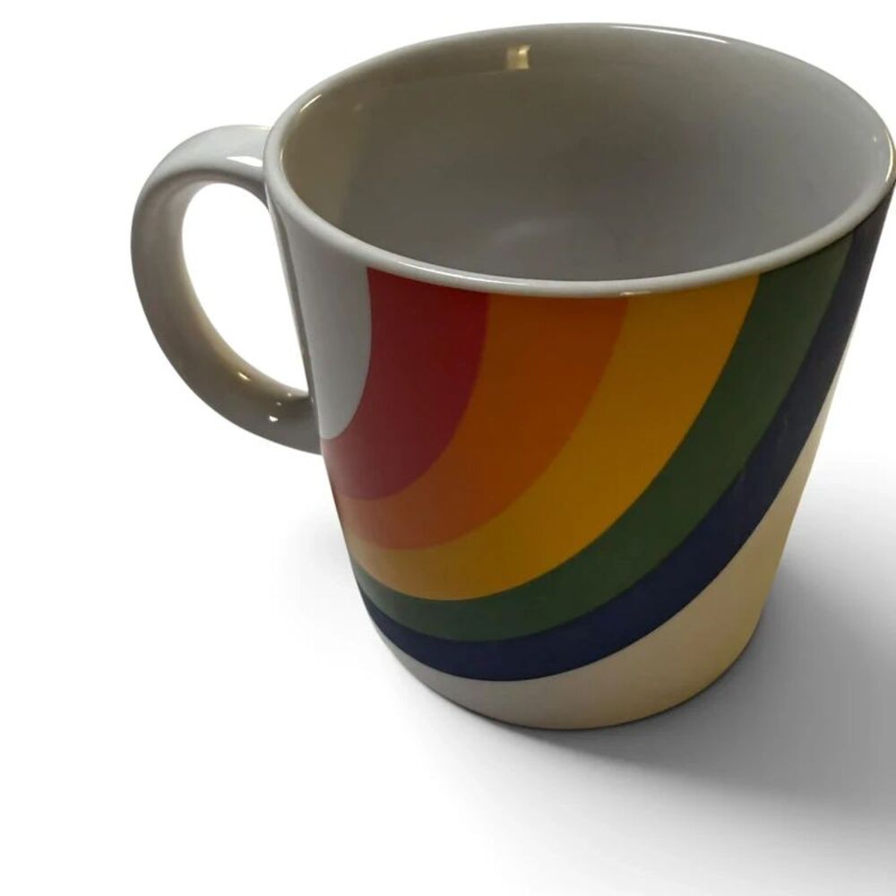 Vintage 1984 FTDA Rainbow Mug Stranger Things Pop Culture Retro Coffee Cup Korea